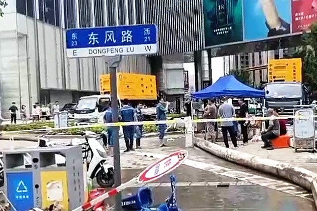 安博(中国)泵业排涝突击队在排涝现场